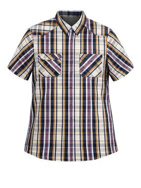 MEC Short Sleeve Plaid Shirt Outdoor Gorpcore Hiking Utility Casual XL